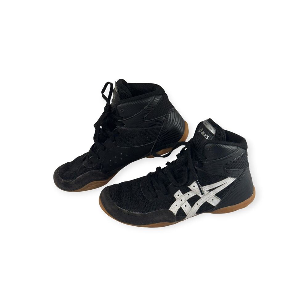 ASICS Matflex 7 Wrestling Shoes, Black/White, Kids, Youth Size 2Y